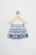 saia kids estampada com forro e renda