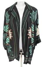 kimono Farm feminino preto estampado