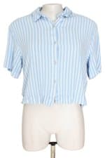 camisa cropped Riachuelo feminina azu listrada