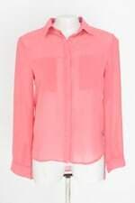 camisa a|k urban feminina rosa com barra mullet e transparência