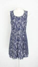 vestido shemini feminino azul com forro e pregas