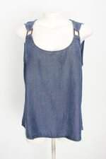 blusa marfinno feminina azul com aplique