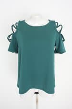 blusa karamello feminina verde com recortes