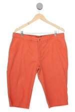 Bermuda De Sarja Eruption Feminina Laranja Coral Com Strass