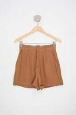 Shorts de alfaiataria marrom com pregas ELIEFE