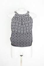 blusa feminina estampada com pregas