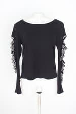blusa vivassah feminina preta com aplique
