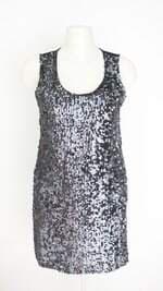 vestido argonaut feminino preto com paetê e recortes