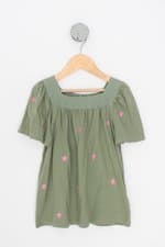 blusa gap kids verde com bordado