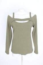 blusa namine feminina verde com recortes