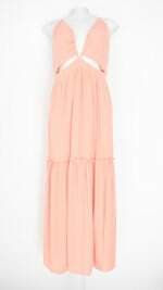 vestido laguna feminino rosa com fenda e forro
