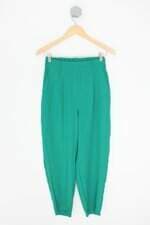 calça de tecido cortelle feminina verde com pregas