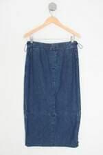 saia jeans pool feminina azul