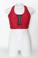 top di paula feminino vermelho com recortes