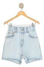 shorts jeans Pull & Bear feminino azul com cós com elástico