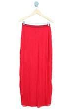 saia kitson feminina vermelha com plissado