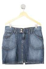 saia jeans C&A feminina azul