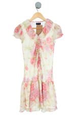 vestido Ralph Lauren feminino estampado com forro e jabô