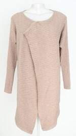cardigan feminino bege assimétrico