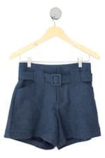 shorts renesse feminino azul com cinto e forro
