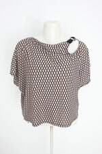 blusa cortelle feminina estampada com aplique e recortes