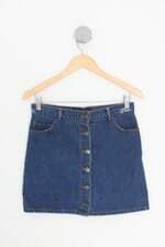 saia jeans zara feminina azul