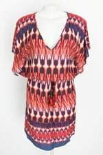 vestido vix paula hermanny feminino estampado com faixa na cintura