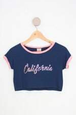 cropped catbalou kids azul com glitter
