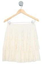 saia DRESSERIA femininA bege com babado