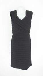 vestido tadashi feminino preto com forro e pregas