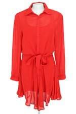 vestido curto chemise Zinzane feminino vermelho com forro