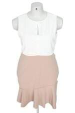 vestido Renner feminino bicolor com peplum e recortes