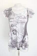 blusa sweet gisele feminina estampada com strass