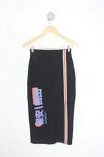 saia Blue Steel feminina preta com fenda e silk