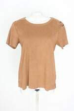 blusa marfinno feminina marrom com ilhós