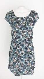 vestido clock house feminino estampado com babado