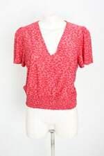 blusa a collection feminina estampada com franzido