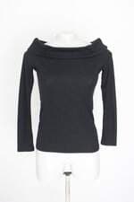 blusa le vinage feminina preta com sobreposição
