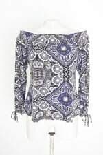blusa luigi bertolli feminina estampada com franzido