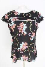 blusa instar feminina preta estampada