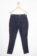 calça jeans janine feminina azul com faixa lateral
