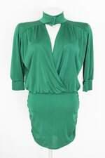 vestido justbe feminino verde com drapeado