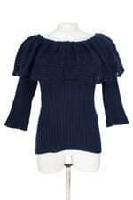 blusa berenice scarpione feminina azul com babado