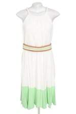 vestido haes feminino bicolor com faixa na cintura e forro