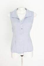 blusa mx feminina azul com faixa na cintura