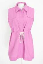 vestido feminino rosa com faixa na cintura