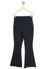 calça de tecido Dzarm feminina preta risca de giz