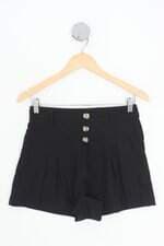 shorts Blue Steel feminino preto com pregas