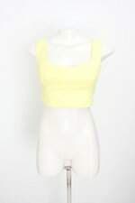 cropped a collection feminino amarelo com franzido