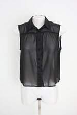 camisa clock house feminina preta com transparência